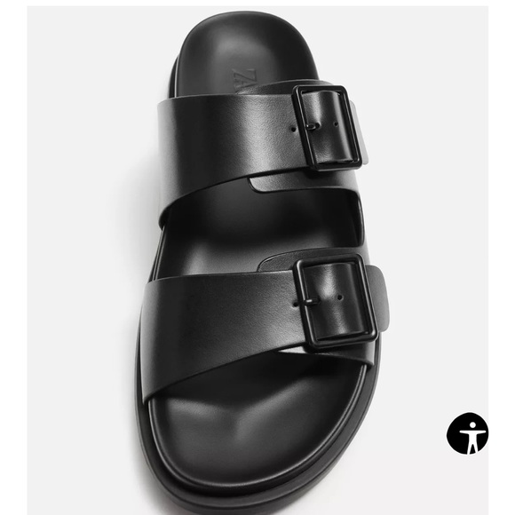 ZARA DOUBLE STRAP SANDALS - Black - Picture 3 of 9